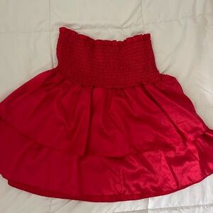 Red Silky Skirt